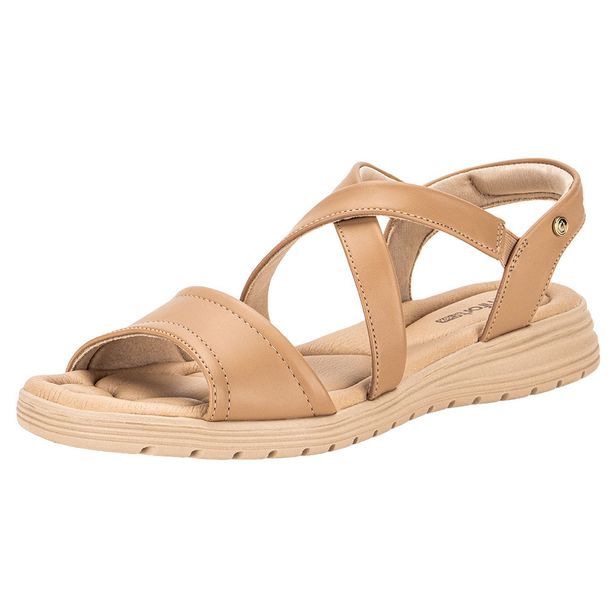 Sandália Feminina Flat ComfortFlex 2451324 BEGE 34