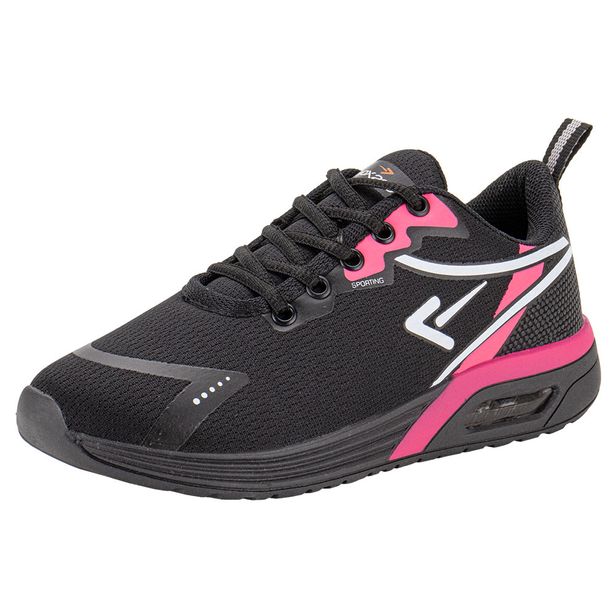 Tênis Feminino Box 200 BX2437 PRETO/ROSA 34