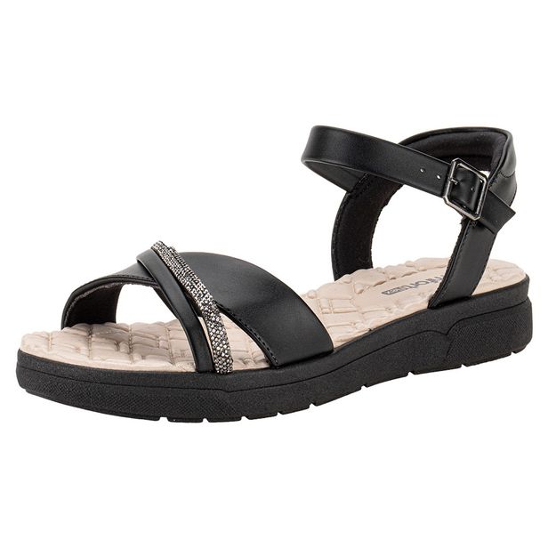 Sandália Feminina Flat Comfortflex 2442301 PRETO 34