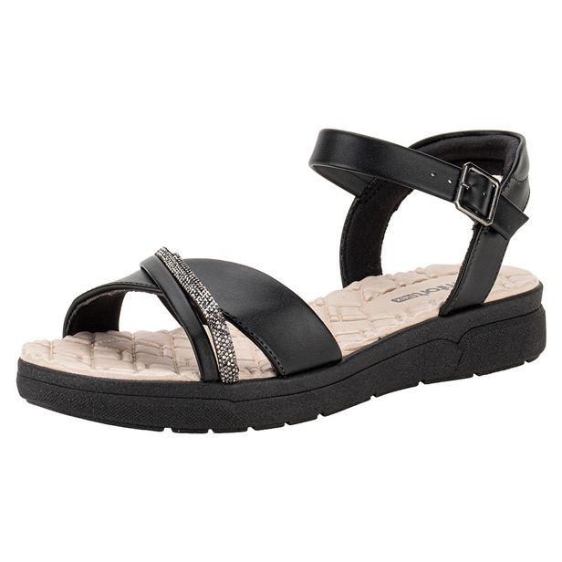Sandália Feminina Flat Comfortflex 2442301 PRETO 35