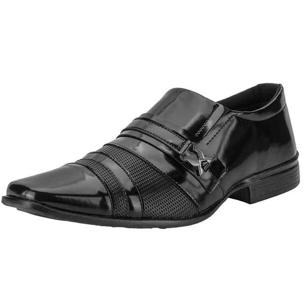 Sapato Masculino Social Mais Leve 605 VERNIZ/PRETO 38