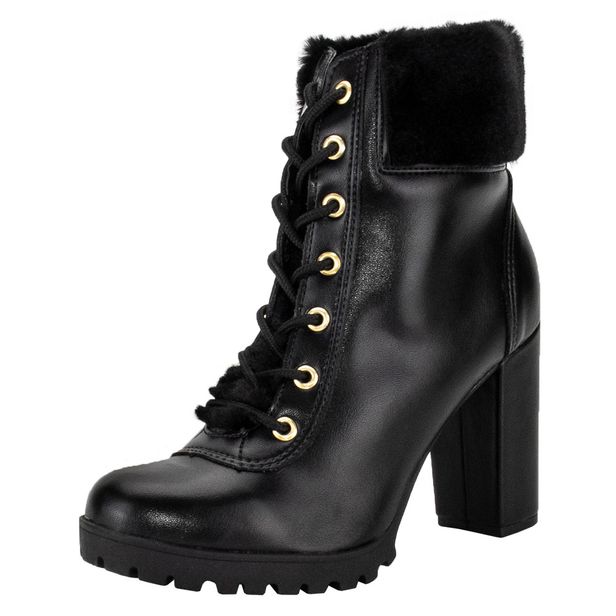 Bota Feminina Coturno Via Marte 234605 PRETO 34