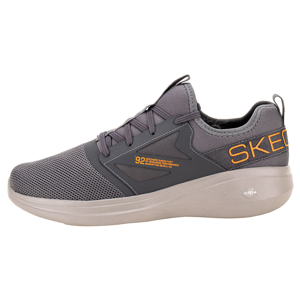 Tênis Masculino Go Run Fast Skechers 894258 CINZA/LARANJA | Clovis