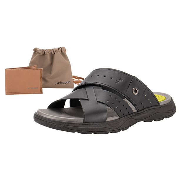 Kit Chinelo Masculino e Carteira Itapuã 1251 PRETO 40