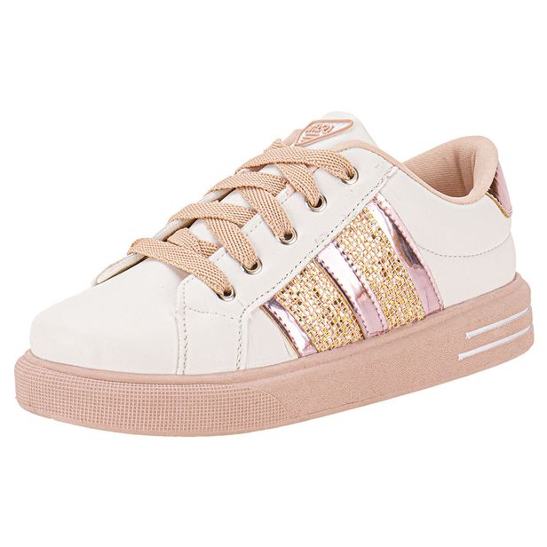 Tênis Infantil Feminino NilQi 2253 BRANCO/ROSA 31