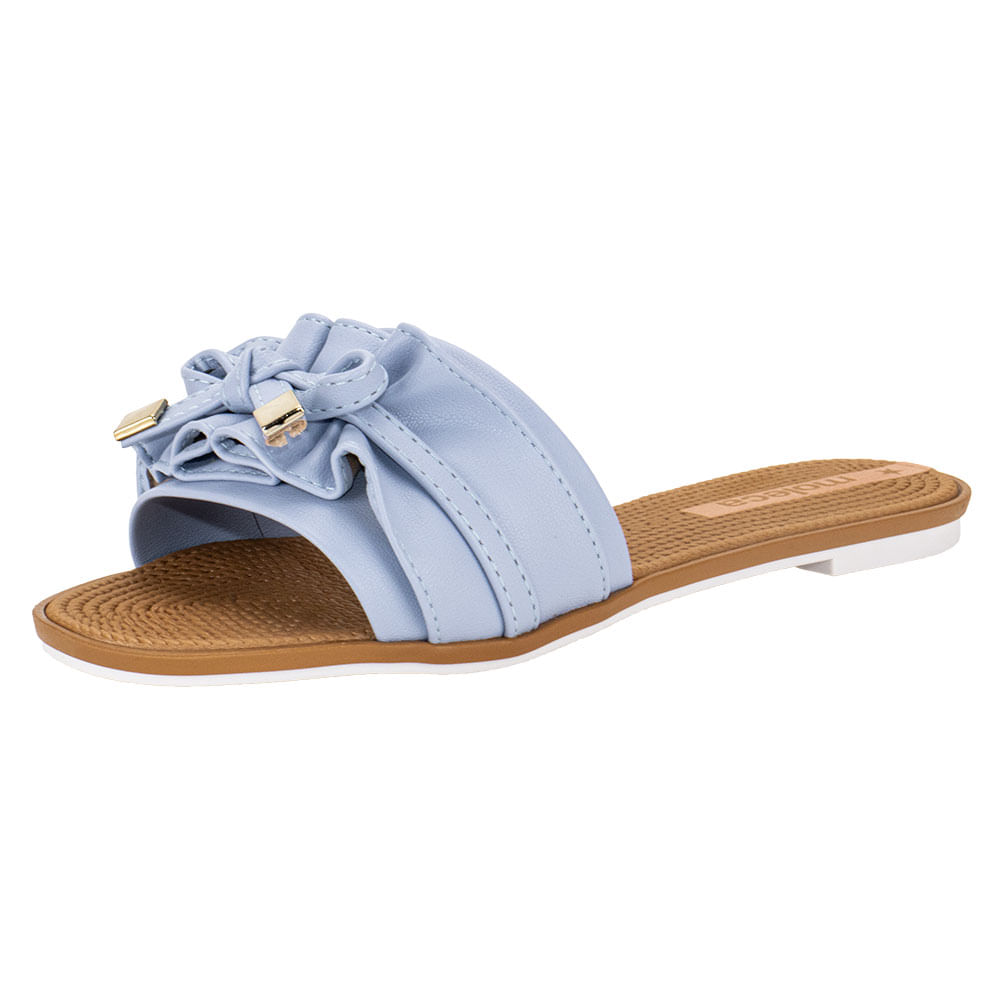 Sandália Feminina Rasteira Moleca 5297446 AZUL 01 35