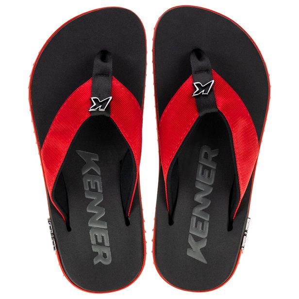 Chinelo Masculino Kivah Kenner DLK  PRETO/VERMELHO 39