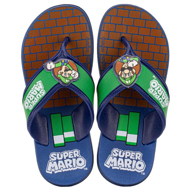 Chinelo Infantil Masculino Super Mario Star Grendene Kids 23153 MARINHO 25