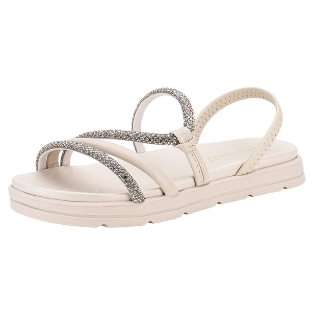 Sandália Feminina Flat Moleca 5490113 MARFIM 34