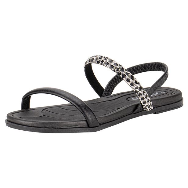 Sandália Feminina Flat Beira Rio 8507103 PRETO 38