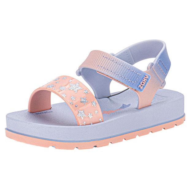 Sandália Infantil Moderninha Print Zaxynina 19060 AZUL/LARANJA 21