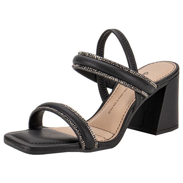 Sandália Feminina Salto Grosso Dakota Y8361 PRETO 34