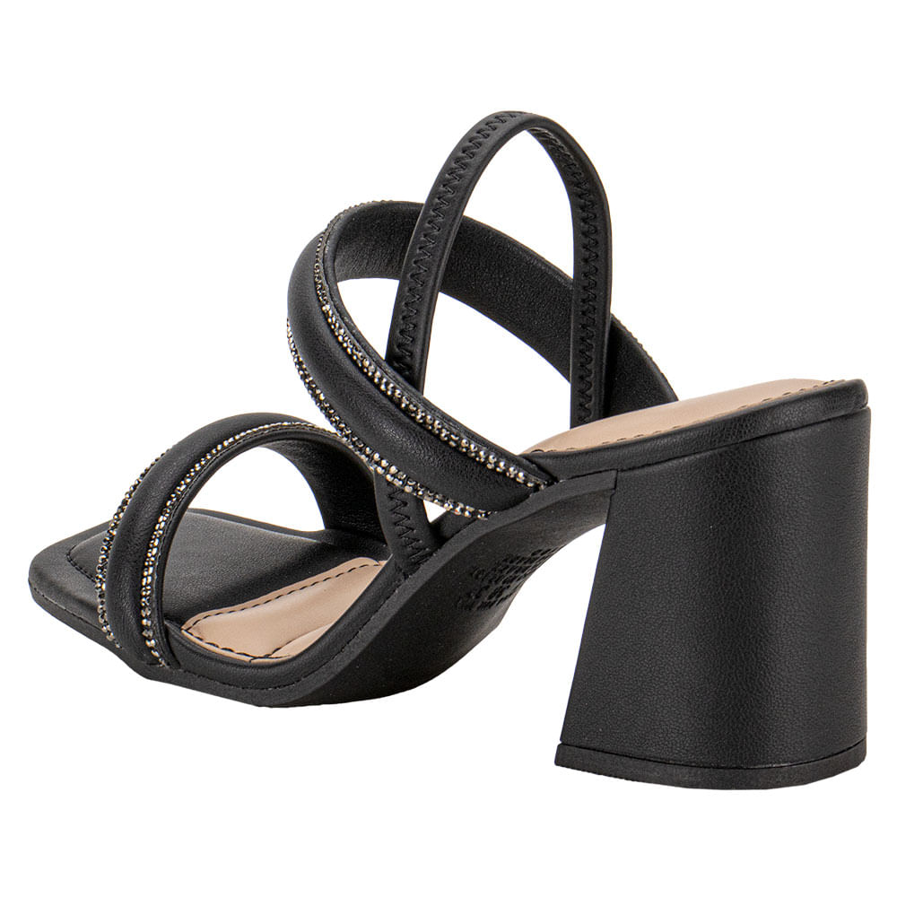Sandália Feminina Salto Grosso Dakota Y8361 PRETO cloviscalcados