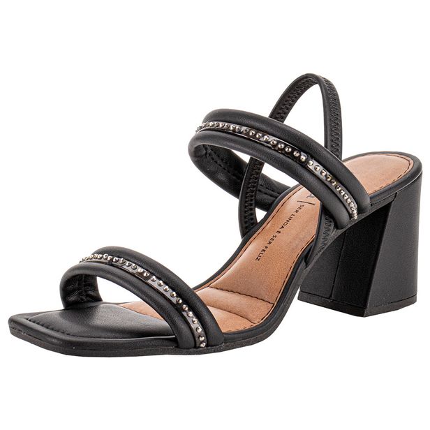 Sandália Feminina Salto Grosso Dakota Y8391 PRETO 37