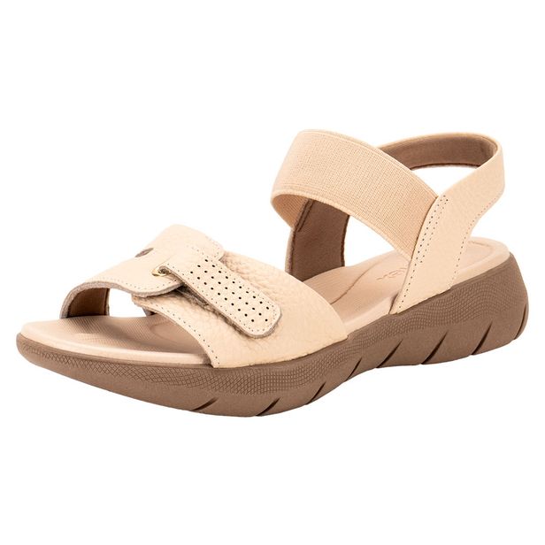Sandália Feminina Flat Usaflex AL1402 BEGE 35