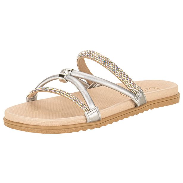 Tamanco Feminino Flat Beira Rio 8529102 PRATA 35