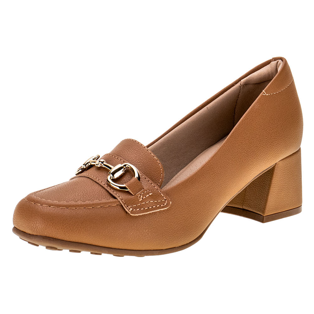 Caramelo Sapato Salto Grosso Marrom Sapato Feminino Salto Grosso