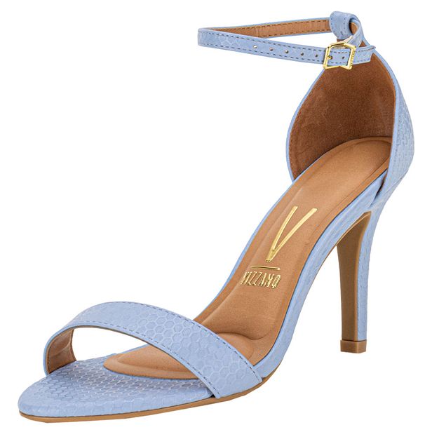 Sandália Feminina Salto Fino Vizzano 6249452 AZUL 34