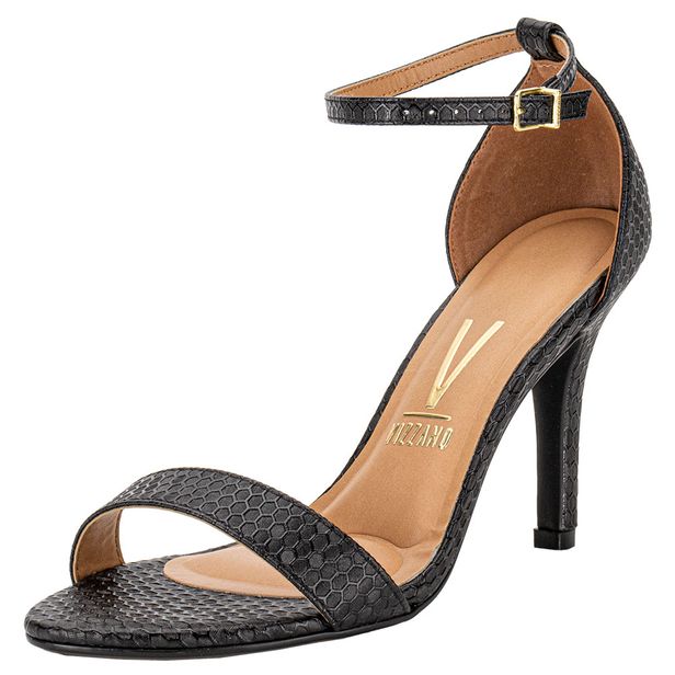 Sandália Feminina Salto Fino Vizzano 6249452 PRETO 33