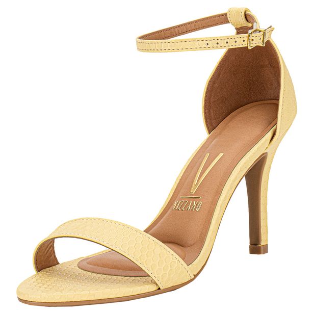 Sandália Feminina Salto Fino Vizzano 6249452 AMARELO 35