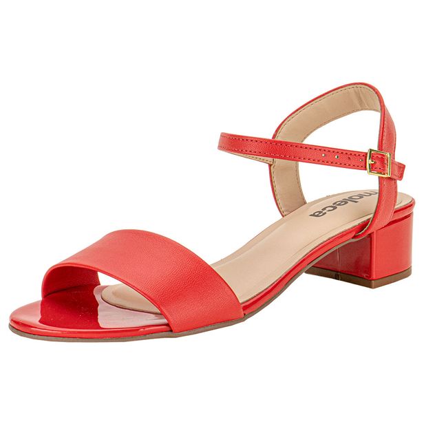 Sandália Feminina Salto Baixo Moleca - 5259805 VERMELHO 35