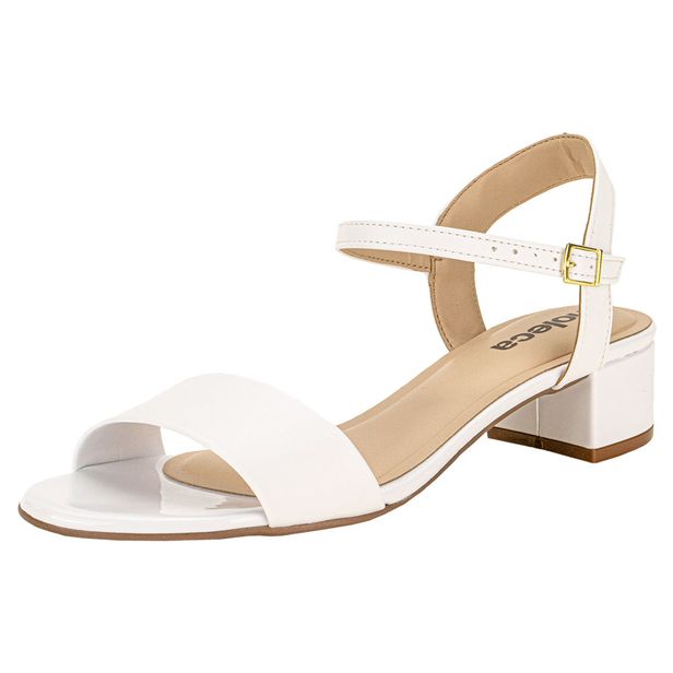 Sandália Feminina Salto Baixo Moleca - 5259805 BRANCO 34