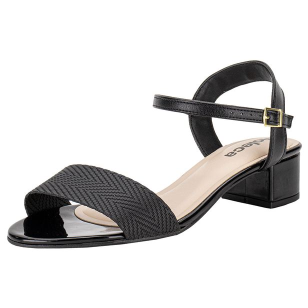 Sandália Feminina Salto Baixo Moleca - 5259805 PRETO 34