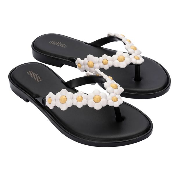 Melissa Flip Flop Spring 33715 PRETO/BRANCO 36