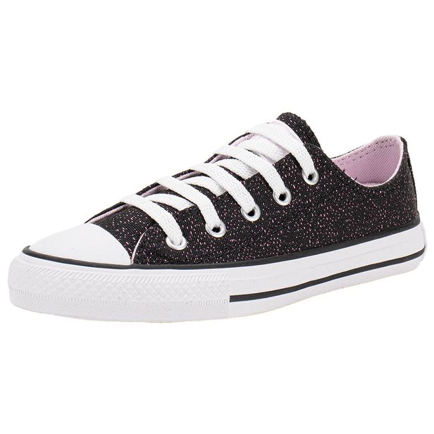 Tênis Infantil Chuck Taylor Converse All Star CK1188 PRETO/ROSA 27