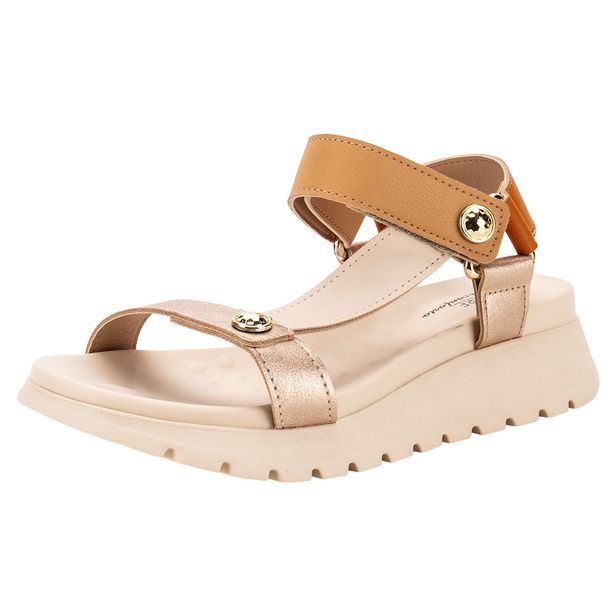 Sandália Feminina Flat Modare 7198101 BEGE/LARANJA 36