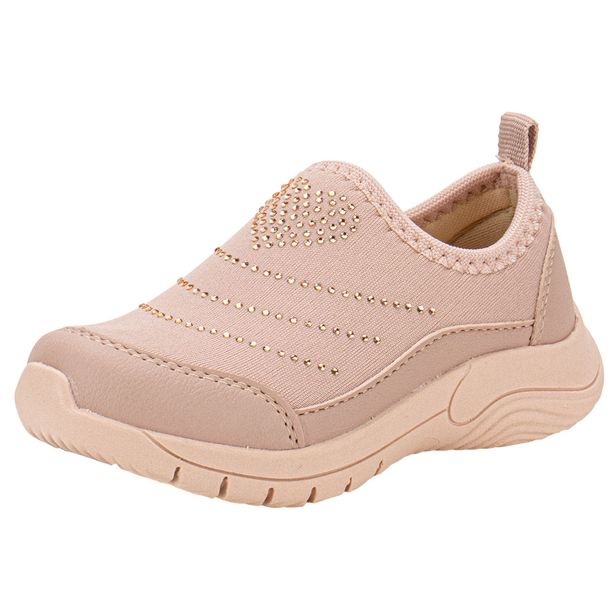 Tênis Infantil Feminino Slip On Lily Kids 19046 ROSE 21