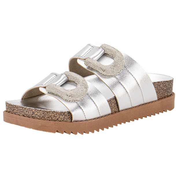 Sandália Feminina Conforto Moleca 5500107 PRATA 34