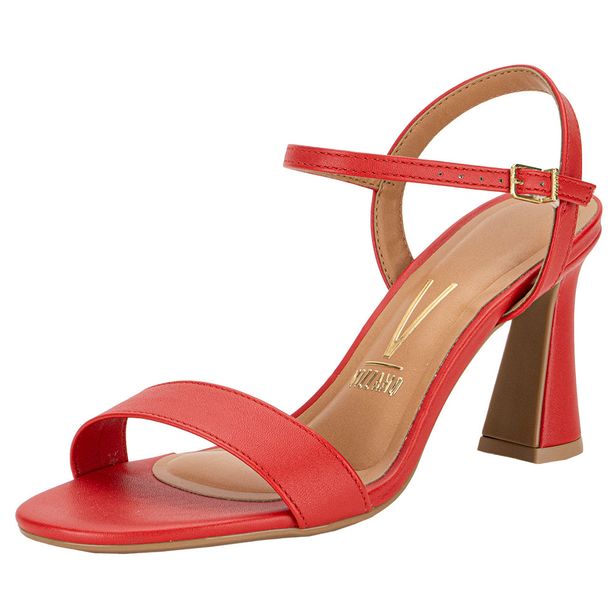 Sandália Feminina Salto Grosso Vizzano 6517100 VERMELHO 35