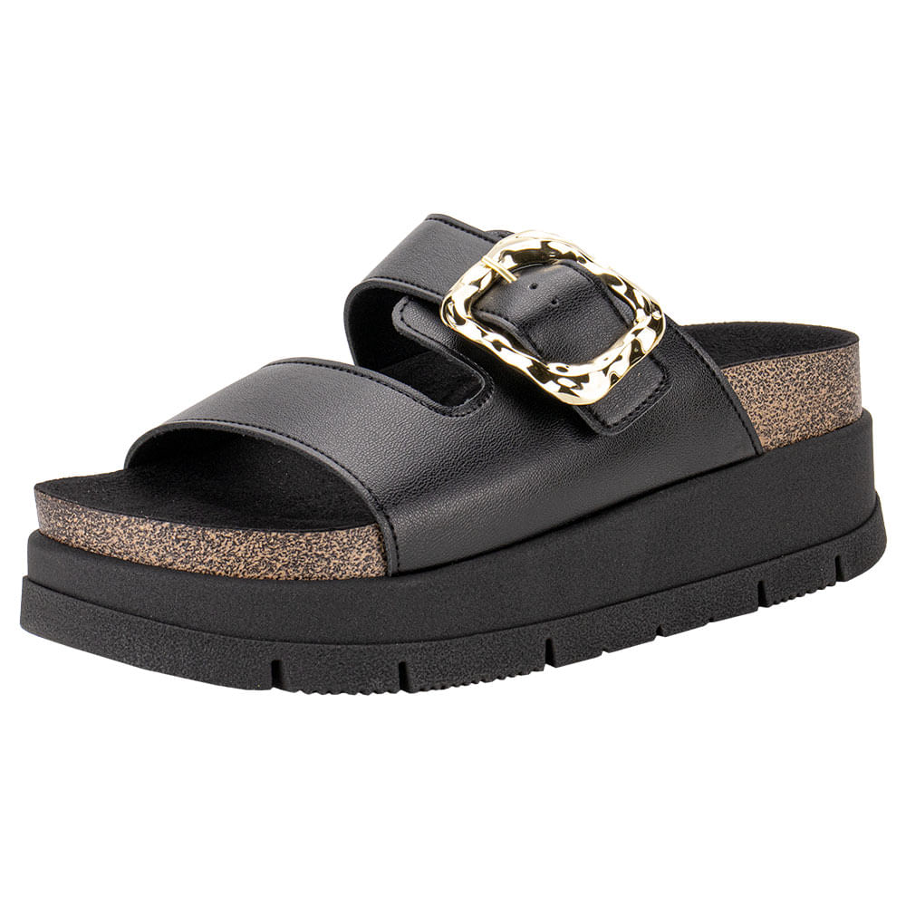 Sandália Feminina Conforto Moleca 5513103 PRETO cloviscalcados