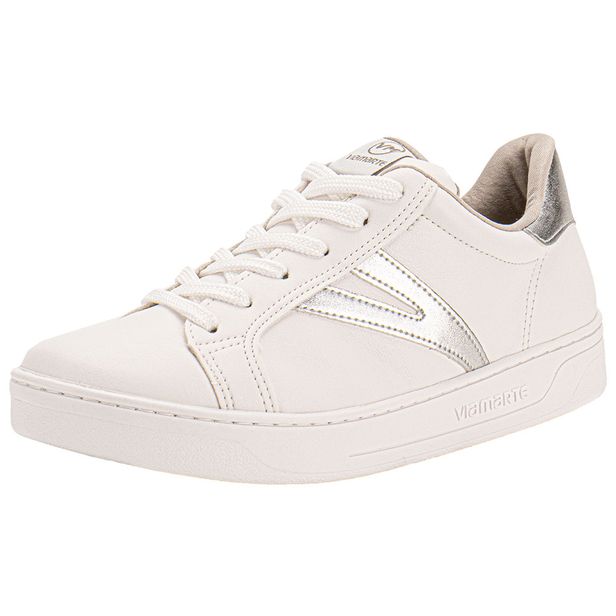 Tênis Feminino Casual Via Marte - 221306 BRANCO/PRATA 35