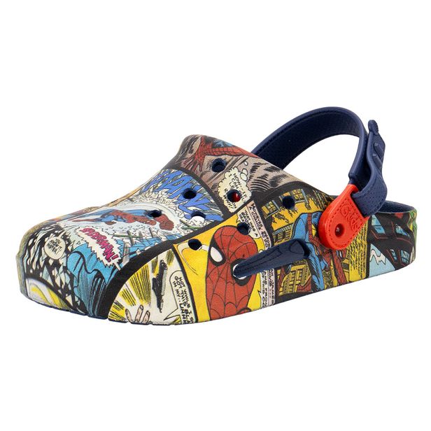 Clog Infantil Masculino Marvel Print Grendene Kids 23146 AZUL/AMARELO 25