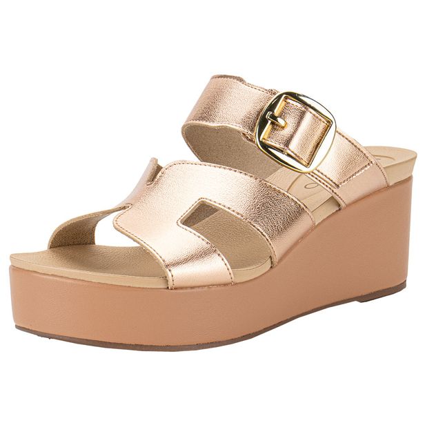 Tamanco Feminino Anabela Beira Rio 8407136 BRONZE 38