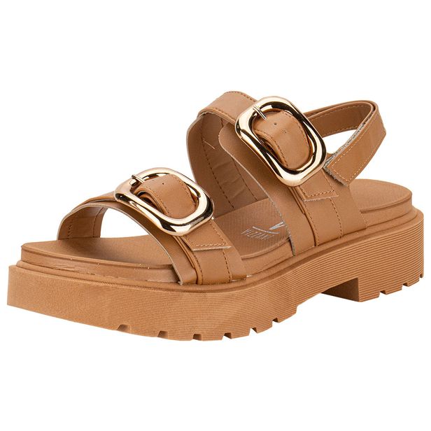 Sandália Feminina Salto Grosso Vizzano 6499115 CAMEL 34