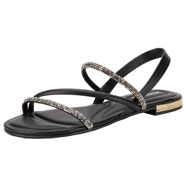 Sandália Feminina Flat Beira Rio 8263969 PRETO 34