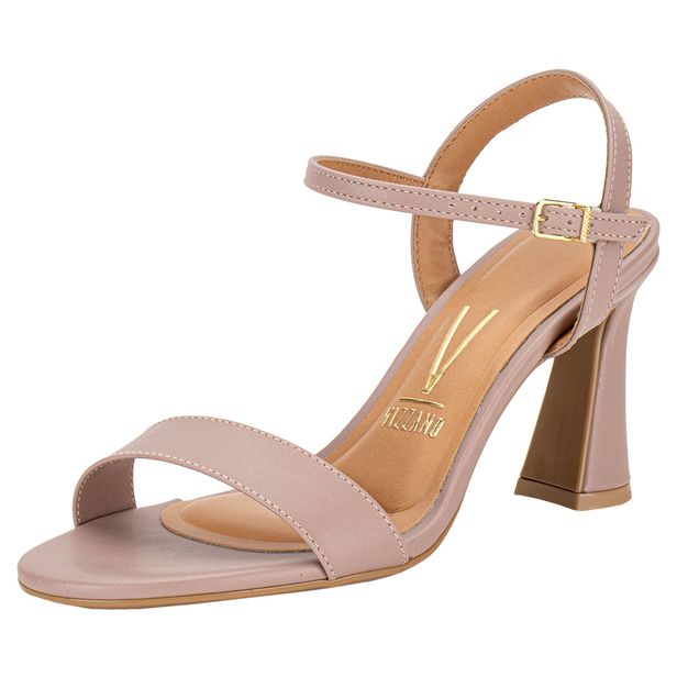 Sandália Feminina Salto Grosso Vizzano 6517100 TAUPE 33