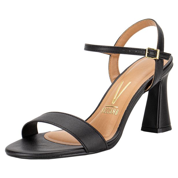 Sandália Feminina Salto Grosso Vizzano 6517100 PRETO 34