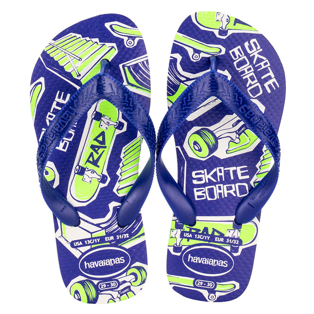 Chinelo Infantil Masculino Athletic Havaianas CL21 AZUL/BRANCO