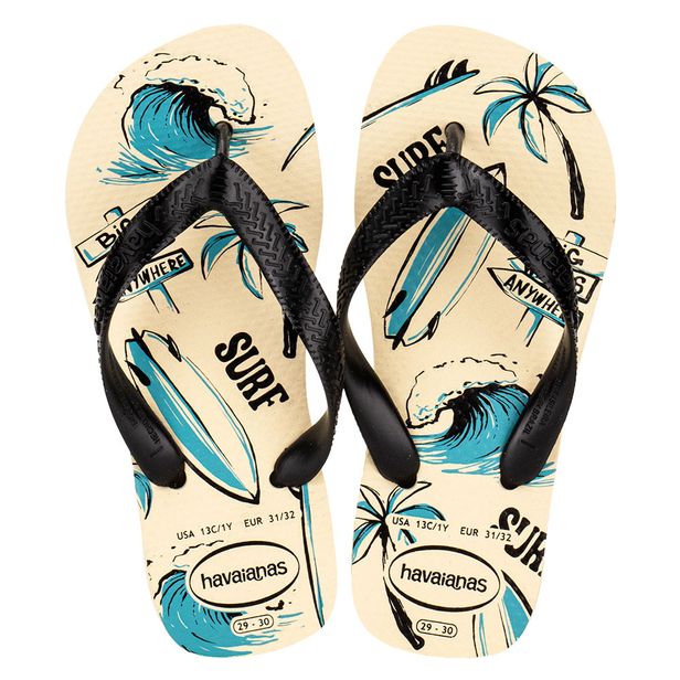 Chinelo Infantil Masculino Athletic Havaianas CL21 BEGE/PRETO 25/26