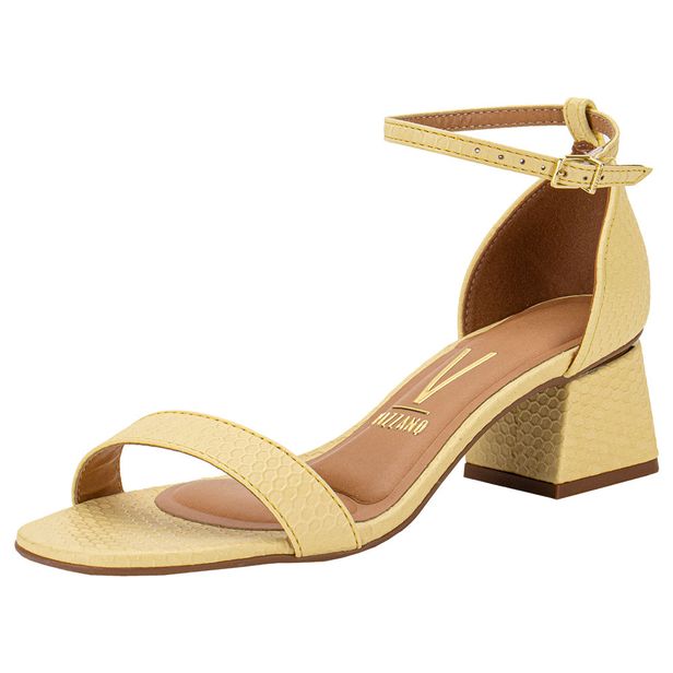 Sandália Feminina Salto Grosso Vizzano 6428104 AMARELO 35