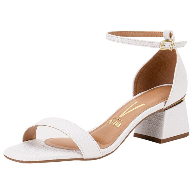 Sandália Feminina Salto Grosso Vizzano 6428104 BRANCO 35