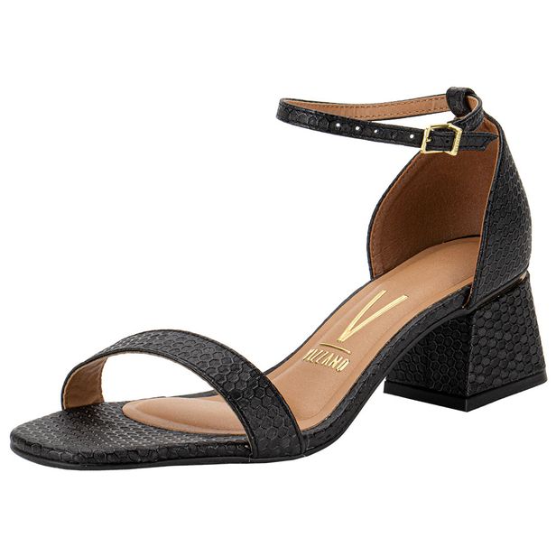 Sandália Feminina Salto Grosso Vizzano 6428104 PRETO 34