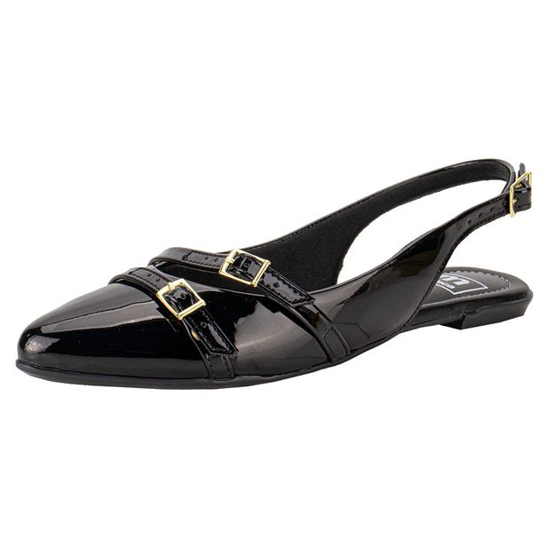 Sapato Feminino Mule Moleca 5444332 VERNIZ/PRETO 35