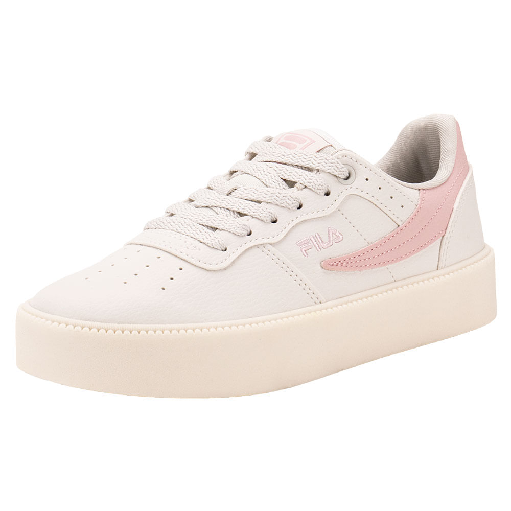 Tenis fila fashion branco rosa