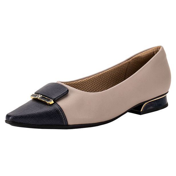 Sapato Feminino Salto Grosso Piccadilly 279034 CINZA/AZUL 35