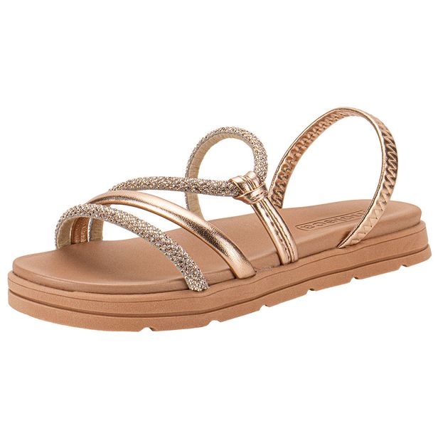 Sandália Feminina Flat Moleca 5490113 BRONZE 34